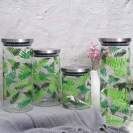cheap high borosilicate glass storage jar with metal lid for