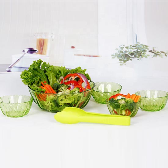 colored glass fruit salad bowl set