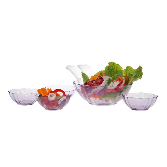 purple glass bowl for vegetable/fruits