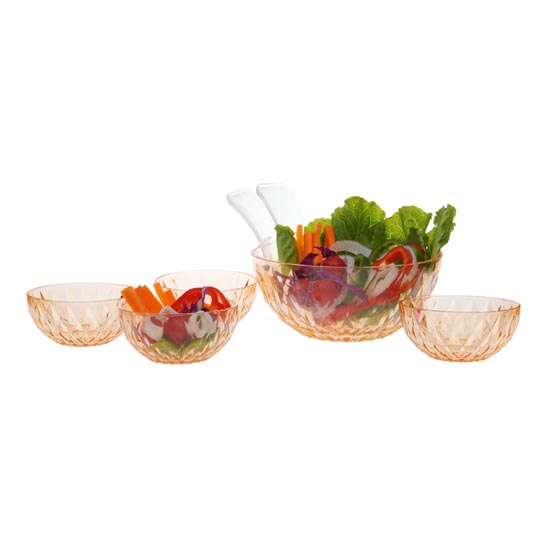 6pcs glass mixing bowl with custom color for salad