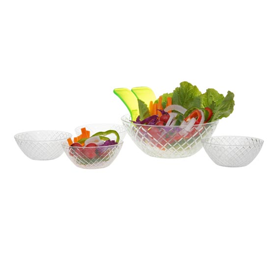 plastic spoon for glass big mixing bowl with 4 small bowl