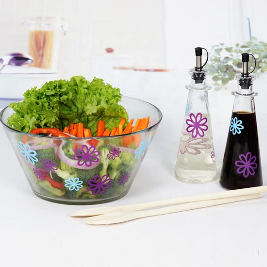 oil and vinegar bottle for glass decal salad bowl