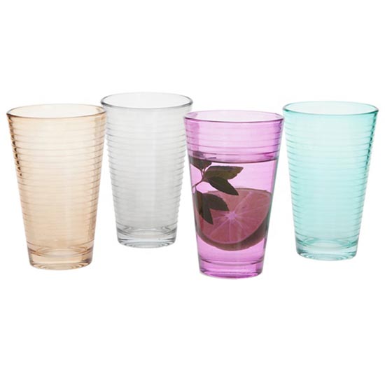 large mouth high glass cup set with color