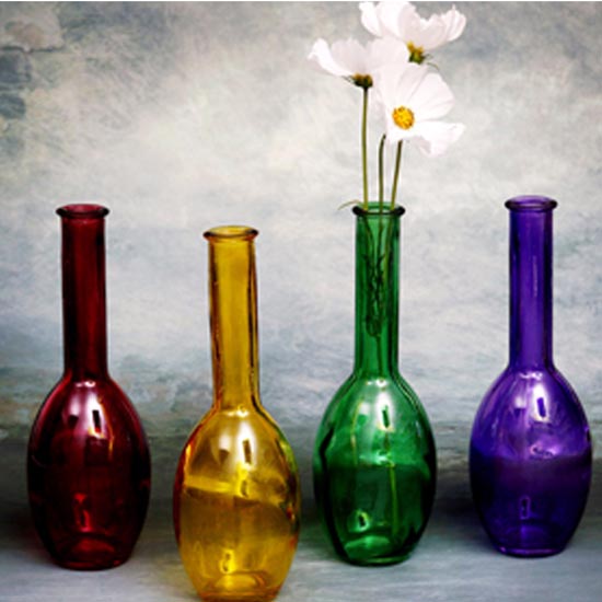 custom color glass vases withround bottom factory price