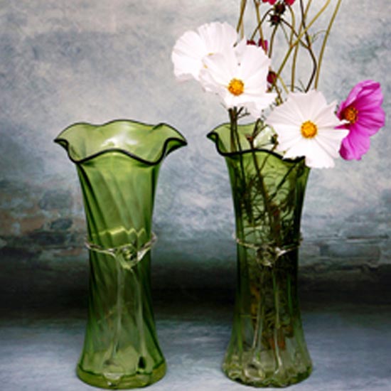 large green glass flower vase factory for home decor