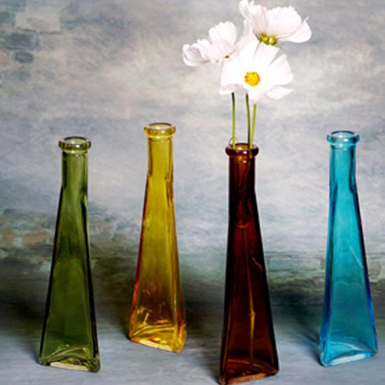 small glass vase with color factory price