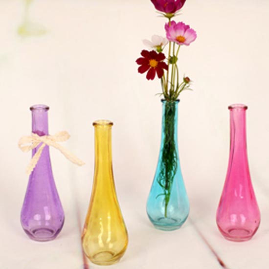cheap glass vase for flower with color factory