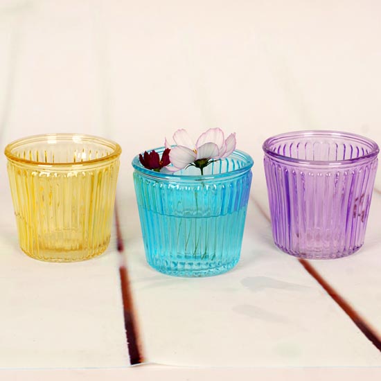 glass flower pot with custom color for home decorative