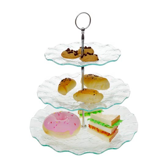 3-Piece Home and Kitchen Entertainment Glass Food Serving Pl
