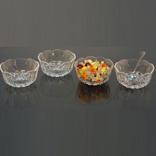 flower shape decorative glass cup for ice cream fruit