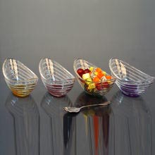 boat shape glass ice cream bowl