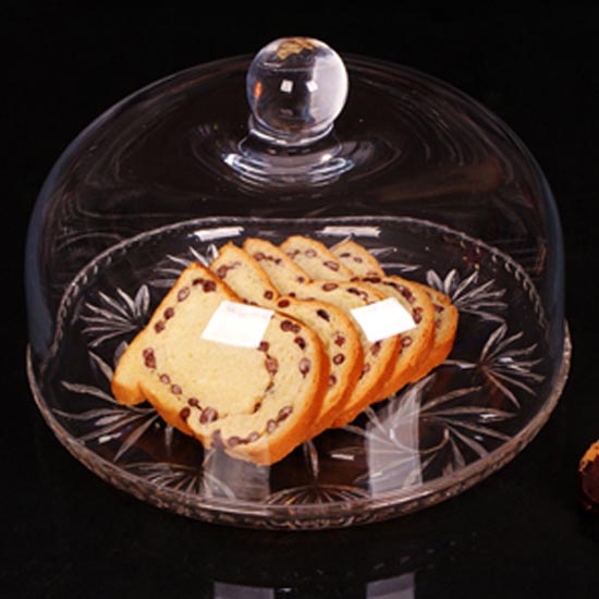 round glass cake dome with stand factory price