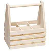 Solid portable basket style design customized wooden beer bo