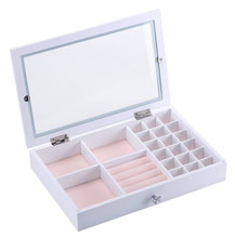 Wooden gift packaging box white painted wooden jewelry box w